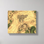  teruggezette gevechtskaart van Gettysburg, 1863 Canvas Afdruk (Voorkant)