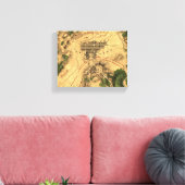  teruggezette gevechtskaart van Gettysburg, 1863 Canvas Afdruk (Insitu (Woonkamer))