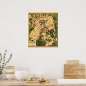  teruggezette gevechtskaart van Gettysburg, 1863 Poster (Keuken)