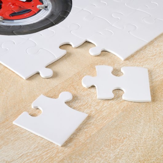 Teruggezette rode trekker legpuzzel (Zijkant)