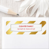 TERUGKEER ADDRESS brede strips met glanzend goudfo Etiket (Insitu)