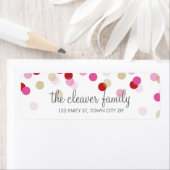 TERUGKEER ADDRESS schattige confetti polka dot kle Etiket (Insitu)