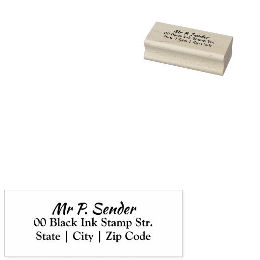 Terugkeer adres script minimalist professional rubberstempel (Gestempeld)