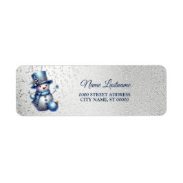 Terugkeer Adres Snowman Kerst Winter Elegant Etiket