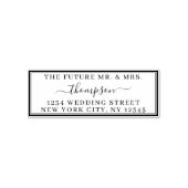 Terugkeer Adres Toekomstige Mr. Mrs Wedding Border Zelfinktende Stempel (Design)
