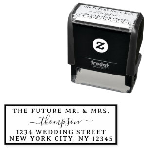 Terugkeer Adres Toekomstige Mr. Mrs Wedding Chic B Zelfinktende Stempel