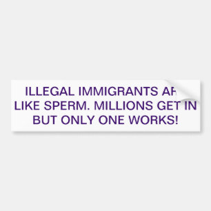 TERUGKEER ILLEGALE IMMIGRANTEN BUMPERSTICKER