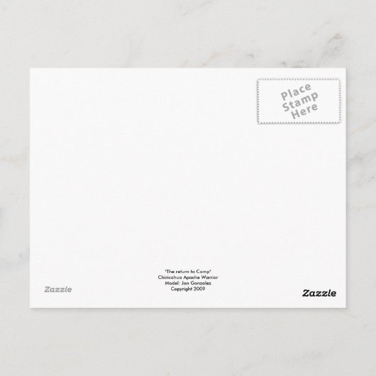 "Terugkeer naar het kamp" Briefkaart (Achterkant)