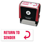 "TERUGKEER NAAR VERZENDER" + Pijl-omdraaiing Zelfinktende Stempel (In situ)