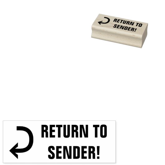 "TERUGKEER NAAR VERZENDER!" + Pijl-rubberen stempe Rubberstempel (Gestempeld)