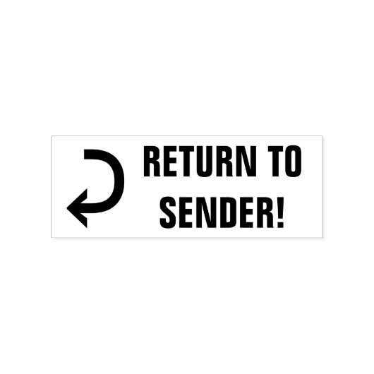 "TERUGKEER NAAR VERZENDER!" + Pijl-rubberen stempe Rubberstempel (Afrduk)