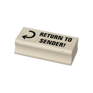 "TERUGKEER NAAR VERZENDER!" + Pijl-rubberen stempe Rubberstempel