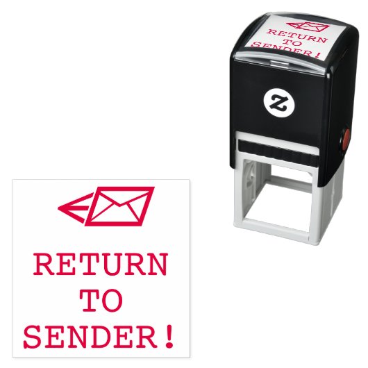 "TERUGKEER NAAR VERZENDER!" + Pijl-rubberen stempe Zelfinktende Stempel (In situ)