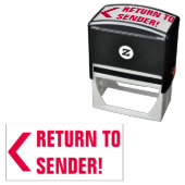 "TERUGKEER NAAR VERZENDER!" + Pijl-rubberen stempe Zelfinktende Stempel (In situ)