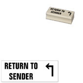 "TERUGKEER NAAR VERZENDER" + Pijl Rubberstempel (Gestempeld)