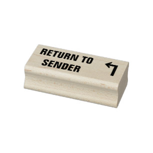 "TERUGKEER NAAR VERZENDER" + Pijl Rubberstempel