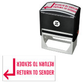 "TERUGKEER NAAR VERZENDER" & pijlrubberen stempel (In situ)