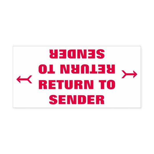 "TERUGKEER NAAR VERZENDER" + PijlRubberstempel Zelfinktende Stempel (Design)