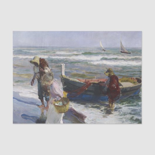 Terugkeer uit Gevist, Joaquin Sorolla y Bastida Tissuepapier (Voorkant)