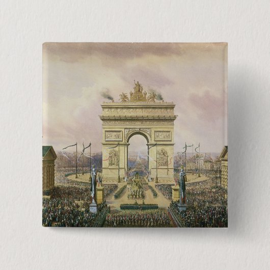 Terugkeer van de Ashes van de keizer naar Parijs Vierkante Button 5,1 Cm (Voorkant)