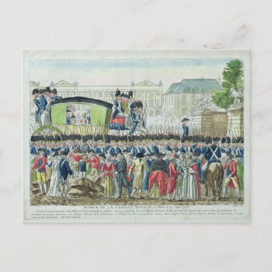 Terugkeer van de Franse Koninklijke Familie naar P Briefkaart (Voorkant)