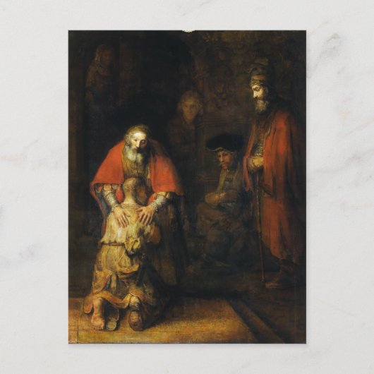 Terugkeer van de prodigal Son door Rembrandt Briefkaart (Voorkant)
