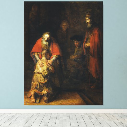Terugkeer van de prodigal Son door Rembrandt Canvas Afdruk (Insitu (Houten vloer))