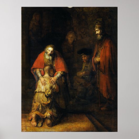Terugkeer van de prodigal Son door Rembrandt Poster (Voorkant)