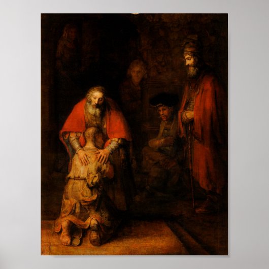 Terugkeer van de prodigal Son - Rembrandt - Poster (Voorkant)