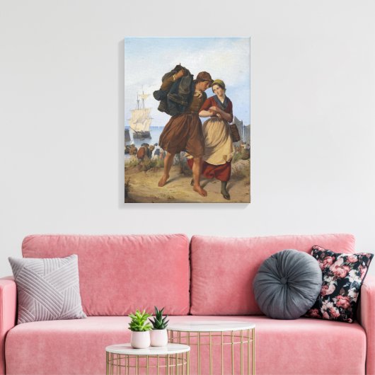 Terugkeer van de visser (door Rudolf Jordan) Canvas Afdruk (Insitu (Woonkamer))