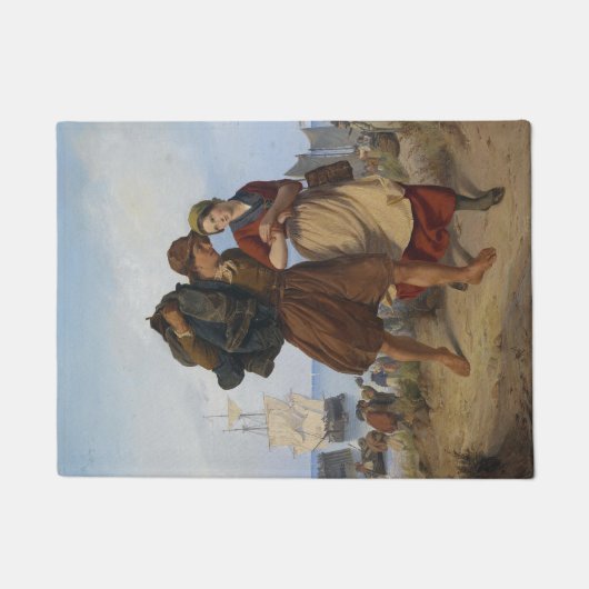 Terugkeer van de visser (door Rudolf Jordan) Deurmat (Voorkant)