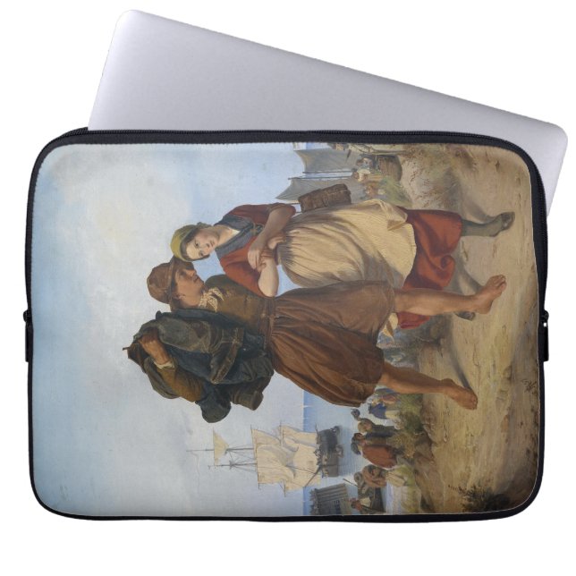 Terugkeer van de visser (door Rudolf Jordan) Laptop Sleeve (Voorkant)