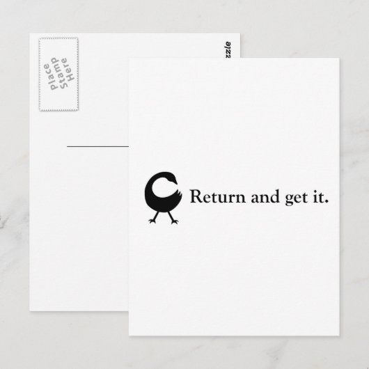 Terugkeer van Sankofa de "en krijgt het. " Briefkaart (Voorkant / Achterkant)