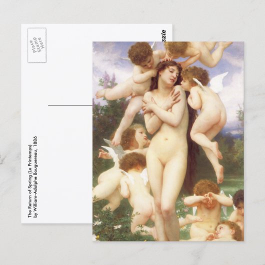 Terugkeer van Spring (Le Printemps) door Bouguerea Briefkaart (Voorkant / Achterkant)