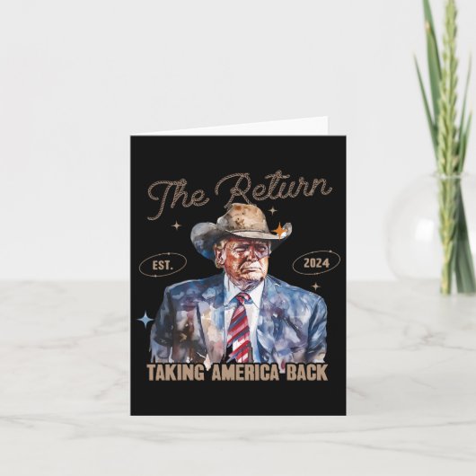 Terugkeer Westerne Cowboy Trump 2024 neemt America Kaart (Voorkant)