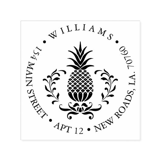 Terugkeeradres ananas  zelfinktende stempel (Design)