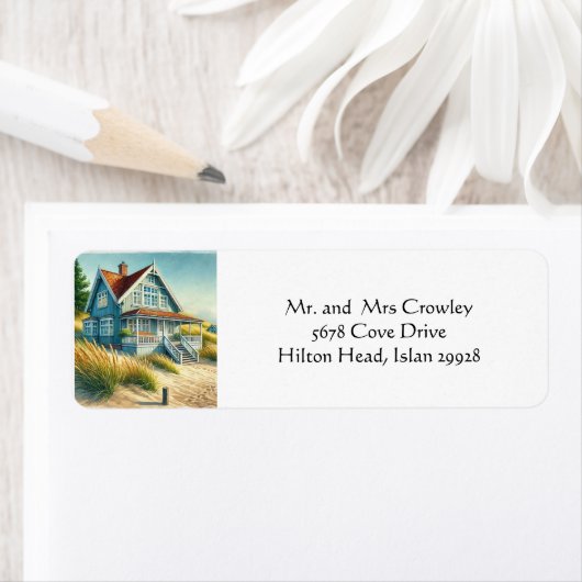 Terugkeeradres Beach House Etiket (Insitu)