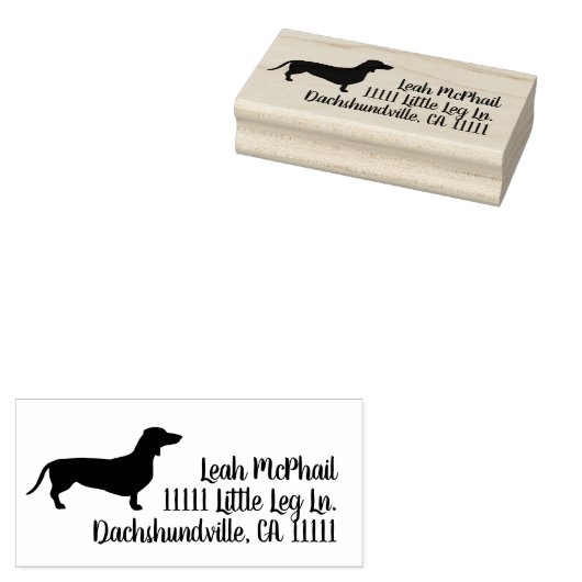 Terugkeeradres Dachshund Rubberstempel (Gestempeld)