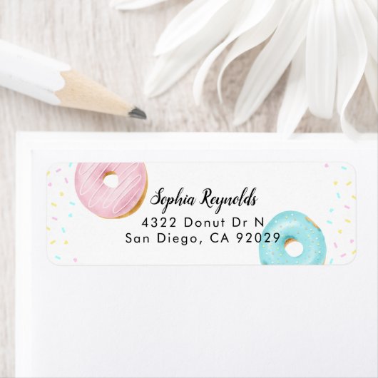 Terugkeeradres Donut Party Etiket (Insitu)