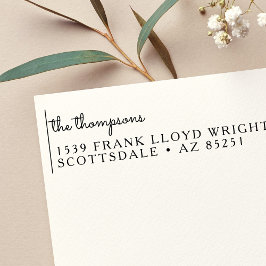 Terugkeeradres Douane Elegant Script Huwelijk Zelfinktende Stempel