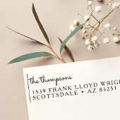 Terugkeeradres Douane Elegant Script Huwelijk Zelfinktende Stempel