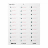Terugkeeradres kerstboomstructuur etiket (Full Sheet)
