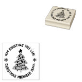 Terugkeeradres kerstboomstructuur rubberstempel (Gestempeld)