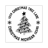 Terugkeeradres kerstboomstructuur rubberstempel (Afrduk)