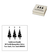 Terugkeeradres kerstboomstructuur rubberstempel (Gestempeld)