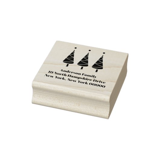 Terugkeeradres kerstboomstructuur rubberstempel (Stempel)