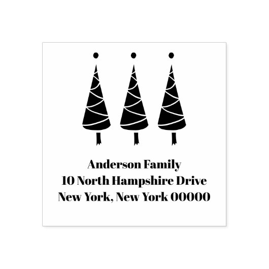 Terugkeeradres kerstboomstructuur rubberstempel (Afrduk)