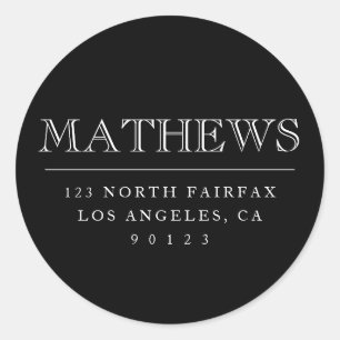  terugkeeradres Klassieke ronde Sticker