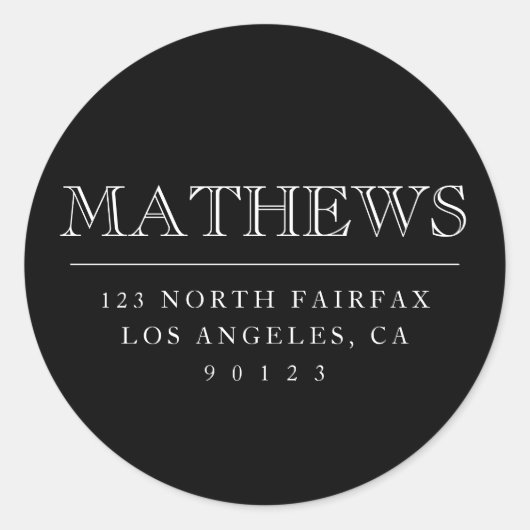  terugkeeradres Klassieke ronde Sticker (Voorkant)