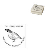 Terugkeeradres kwartelvogel rubberstempel (Gestempeld)
